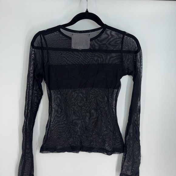EGR Sequin Blockout Mesh Long Sleeve Full Length Top - Picture 2 of 5
